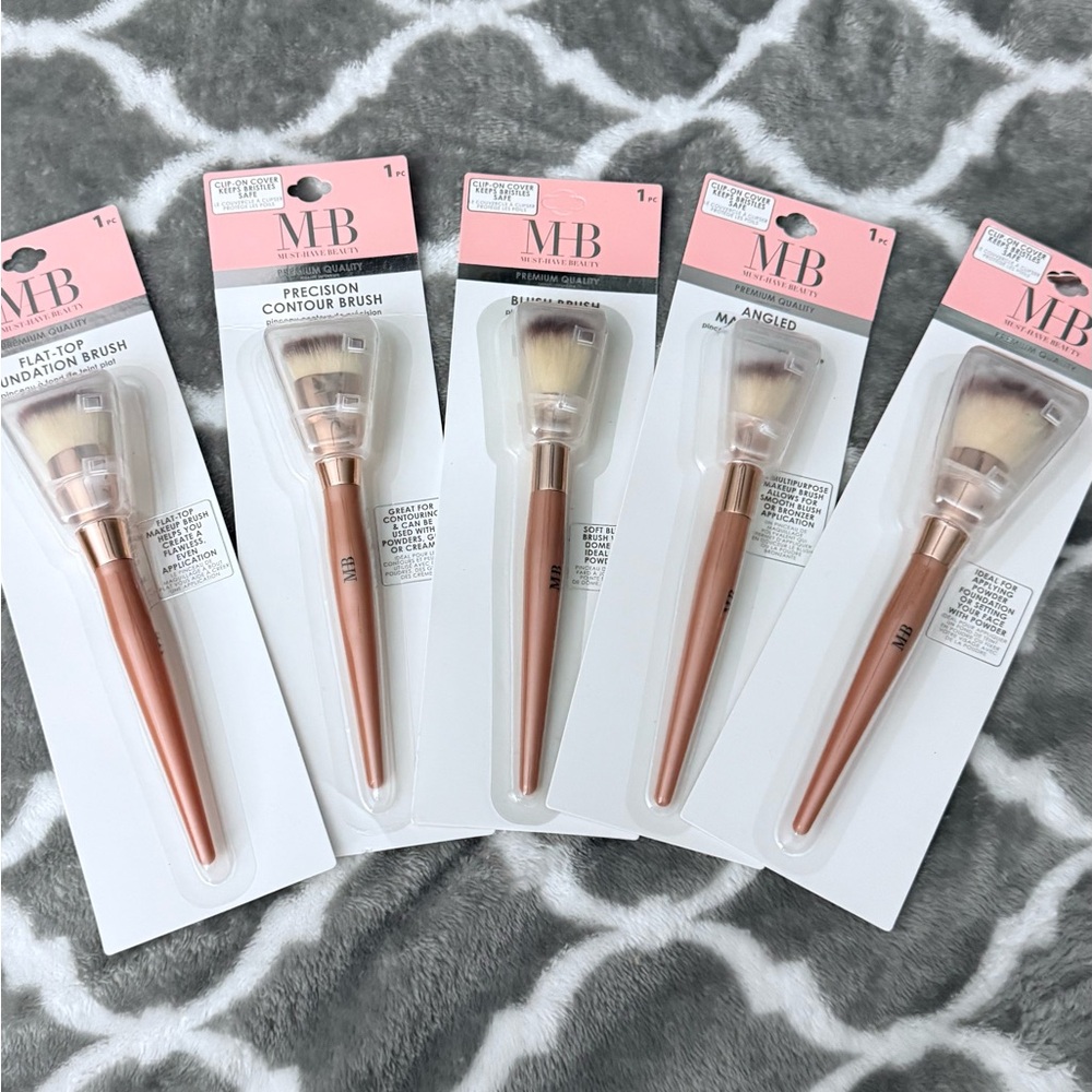 Set of five brushes. Must have beauty. New in pkg.